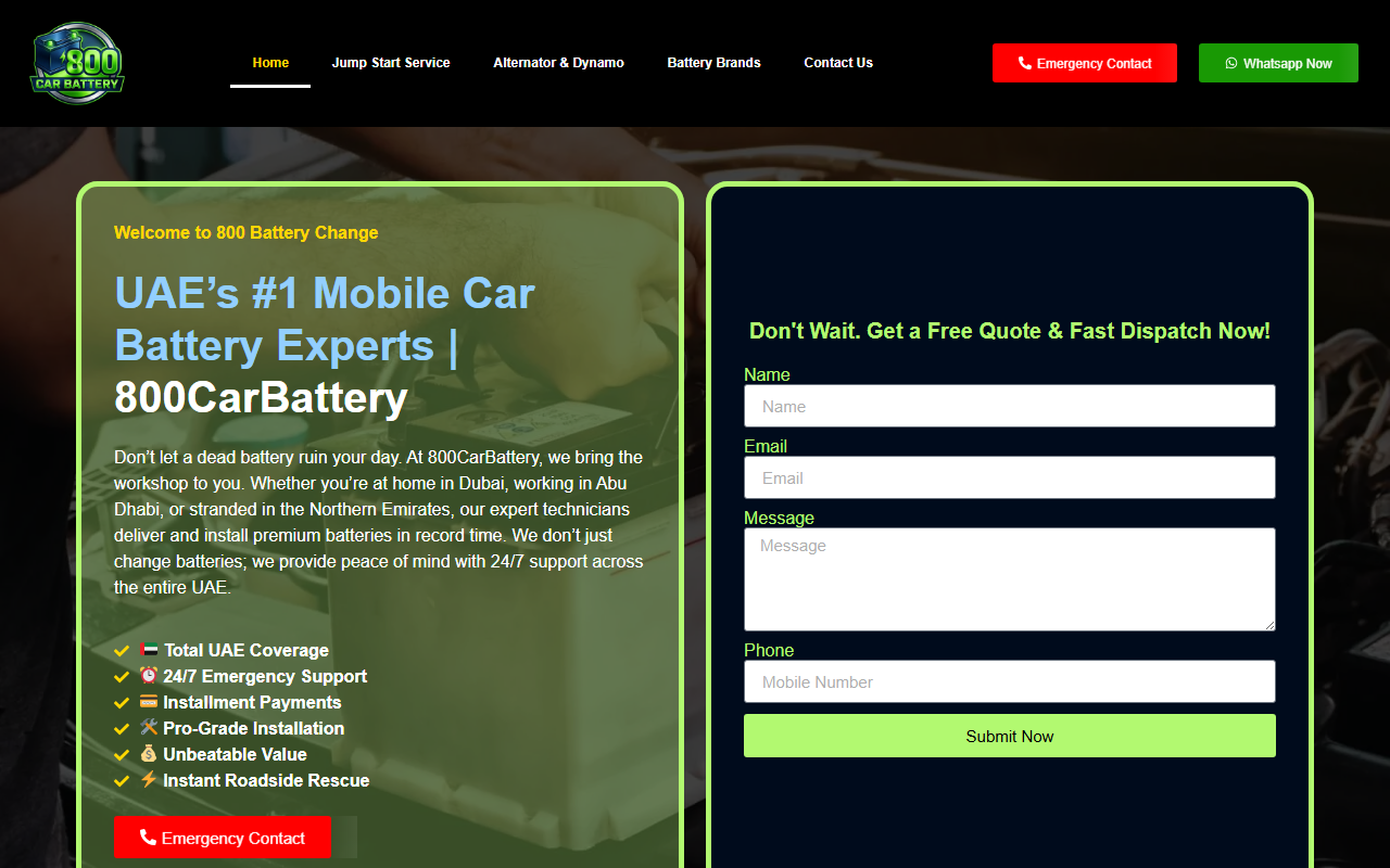 800car-battery.com screenshot