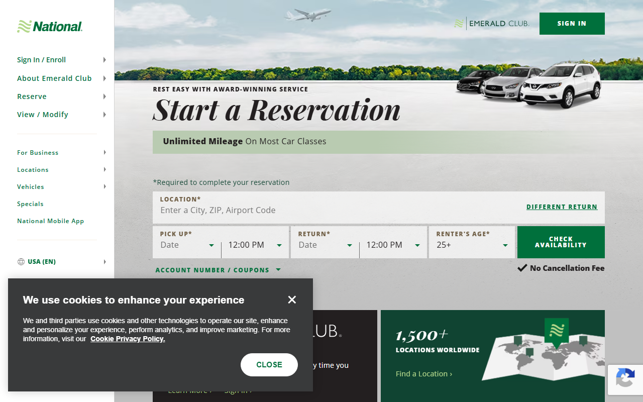 800carrental.com screenshot