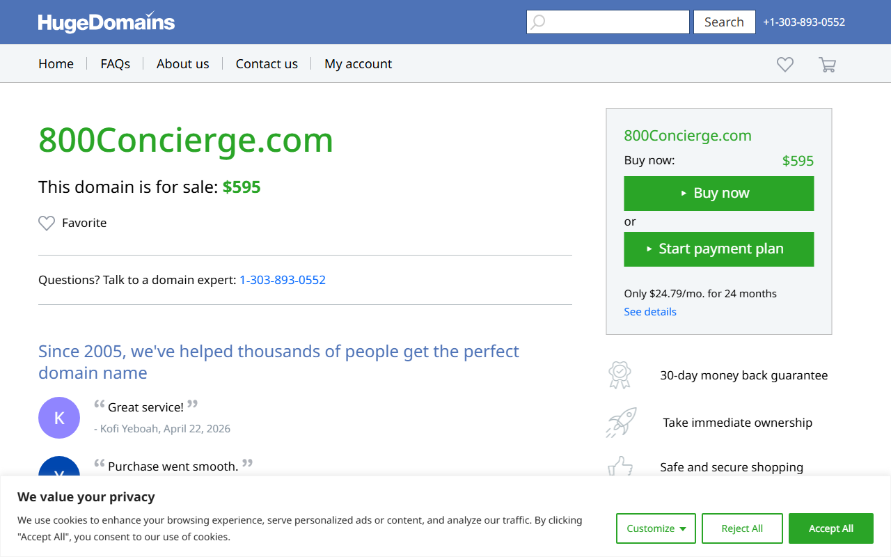 800concierge.com screenshot