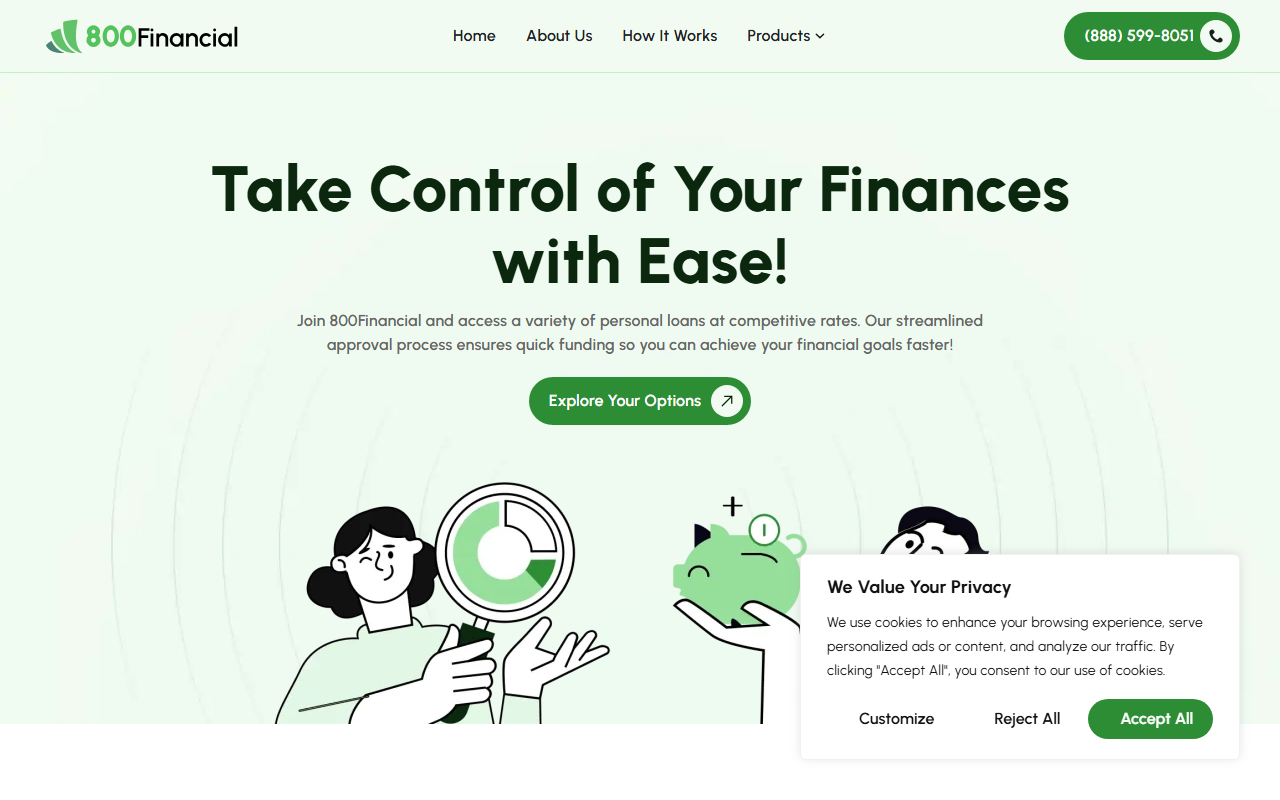 800financial.com screenshot