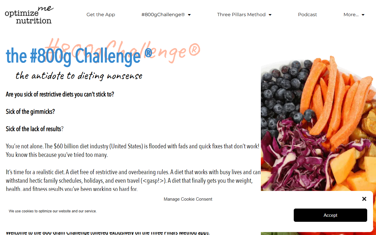 800gchallenge.com screenshot