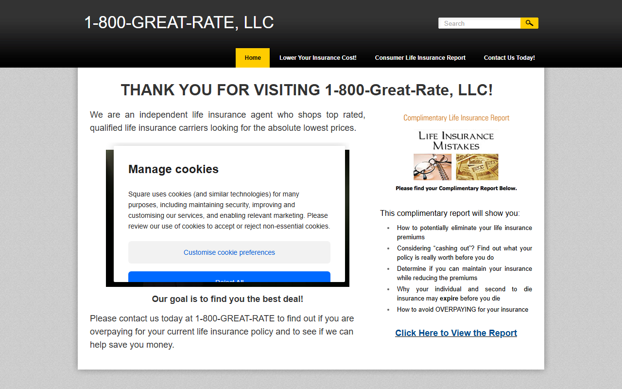 800greatrate.com screenshot
