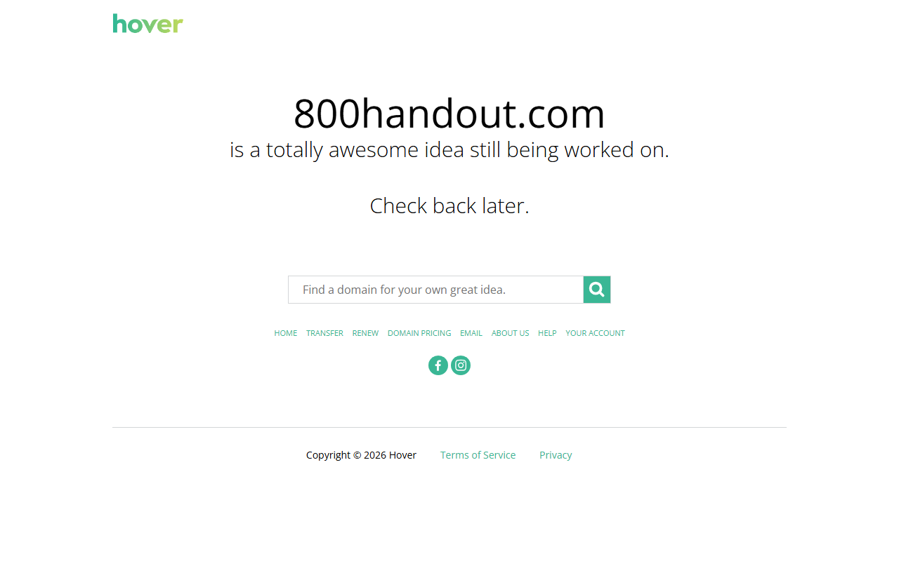 800handout.com screenshot