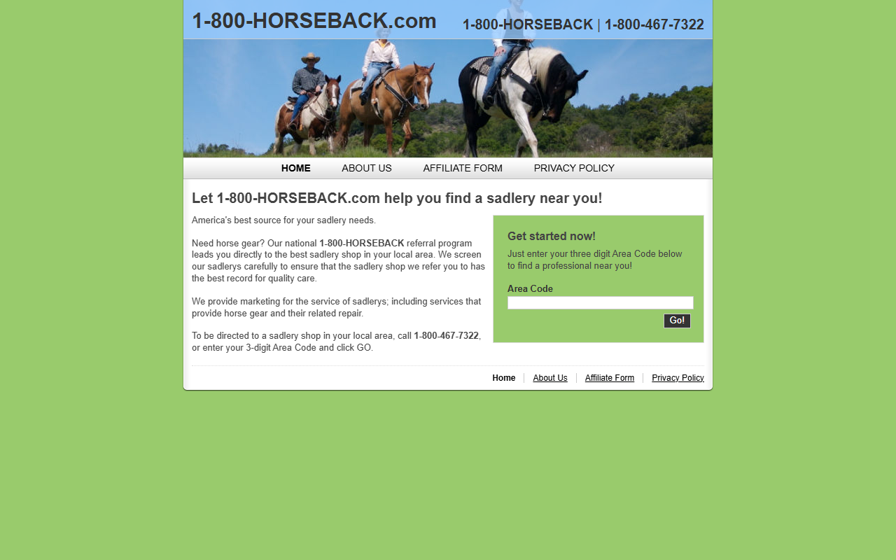 800horseback.com screenshot