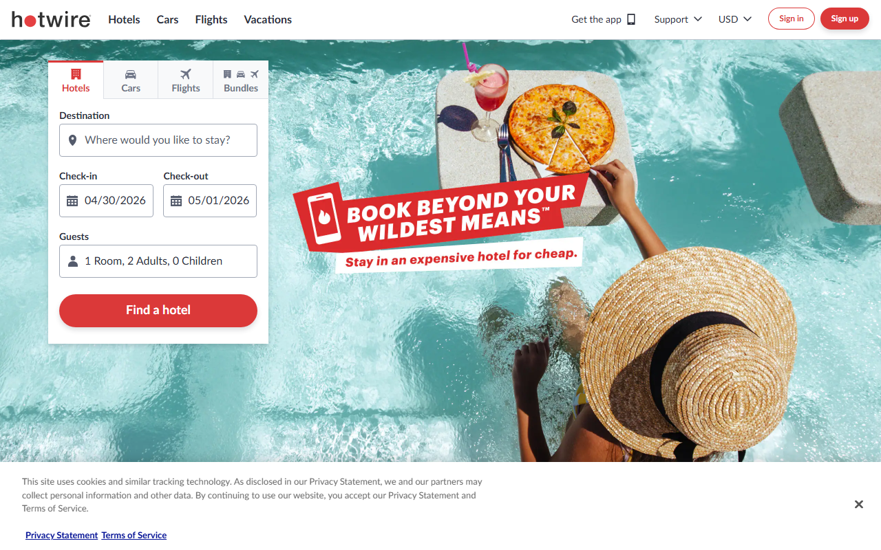 800hotwire.com screenshot
