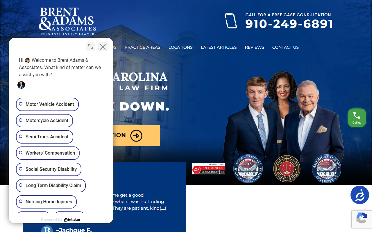 800injurednc.com screenshot