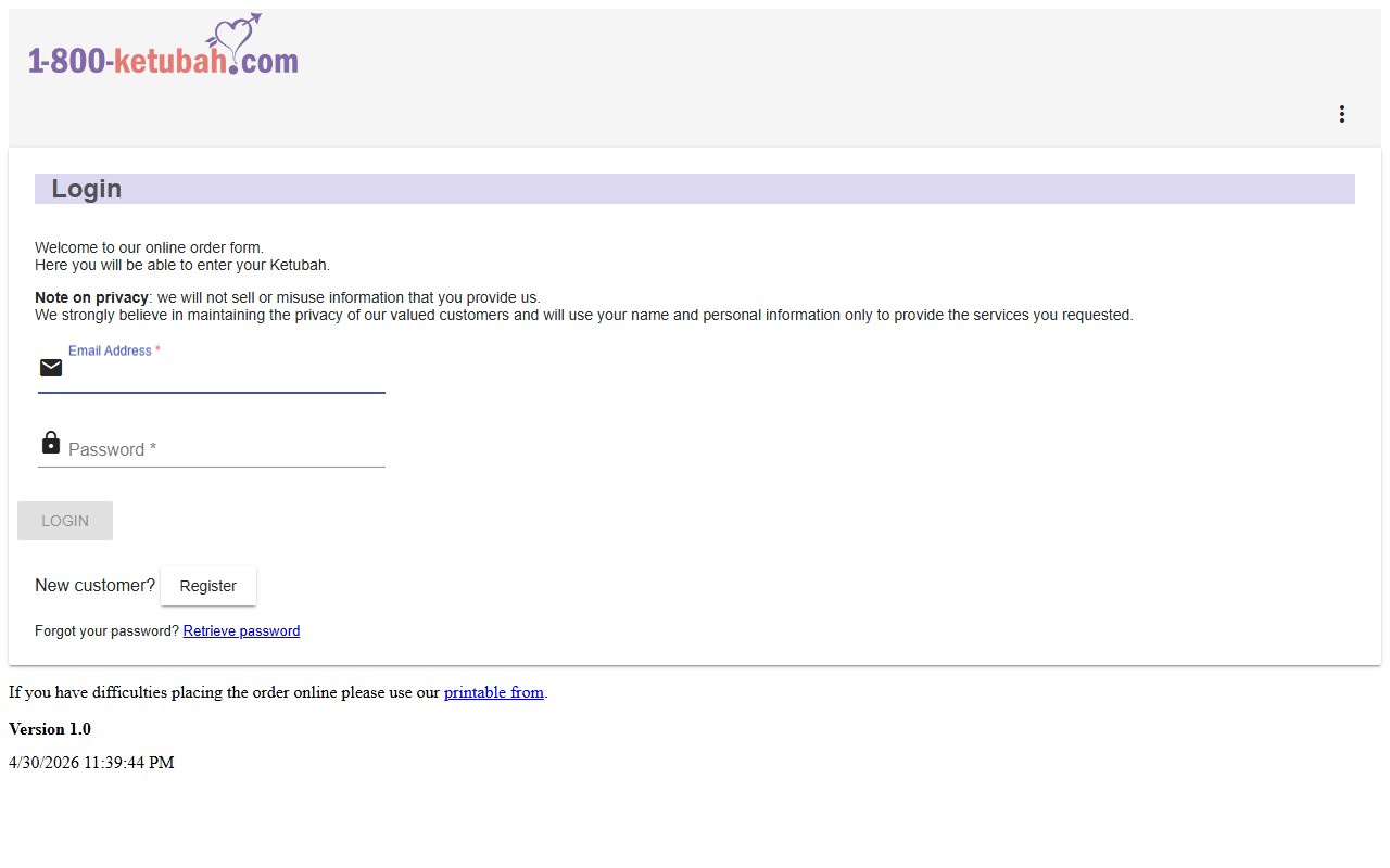 800ketubah.com screenshot