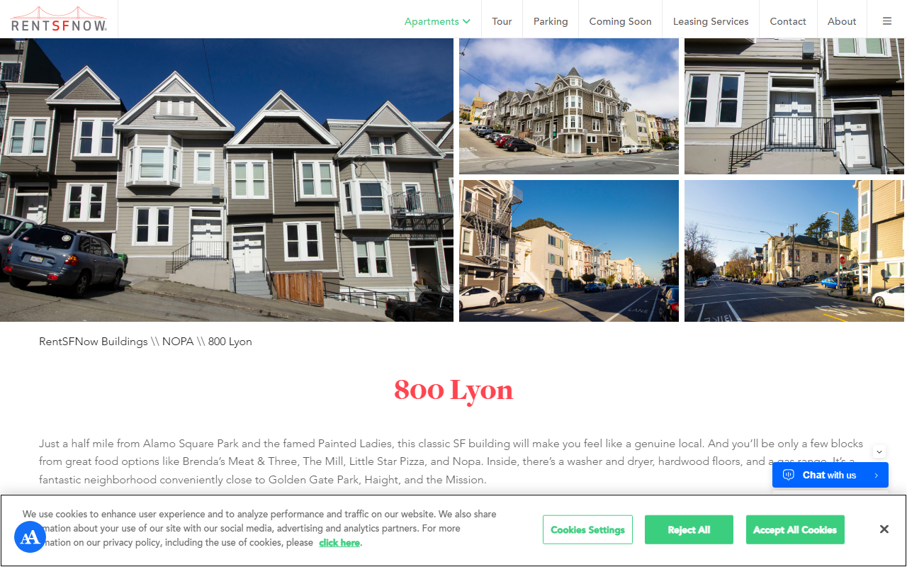 800lyonstreet.com screenshot