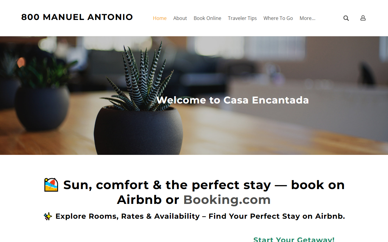 800manuelantonio.com screenshot