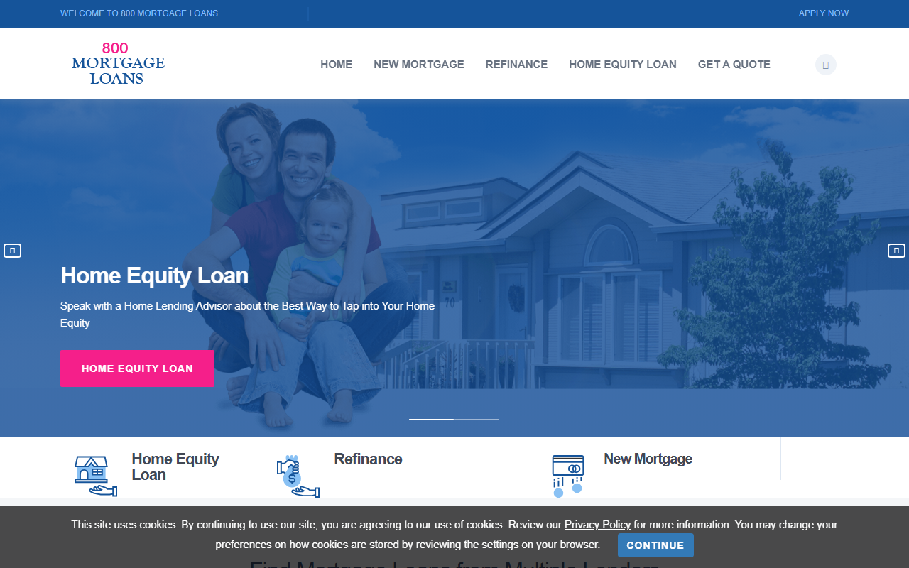 800mortgageloans.com screenshot