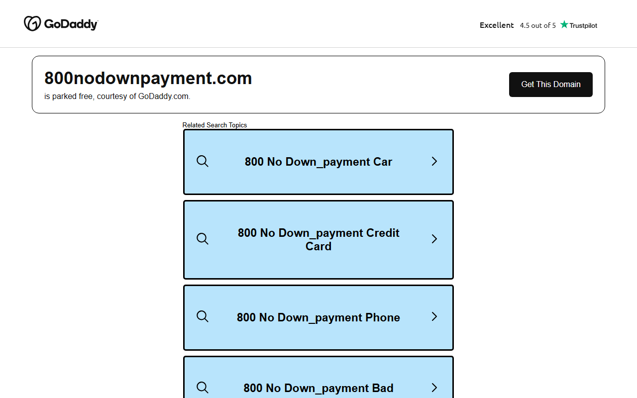 800nodownpayment.com screenshot