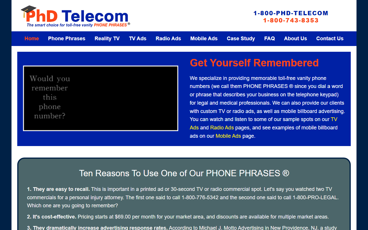 800phoneid.com screenshot