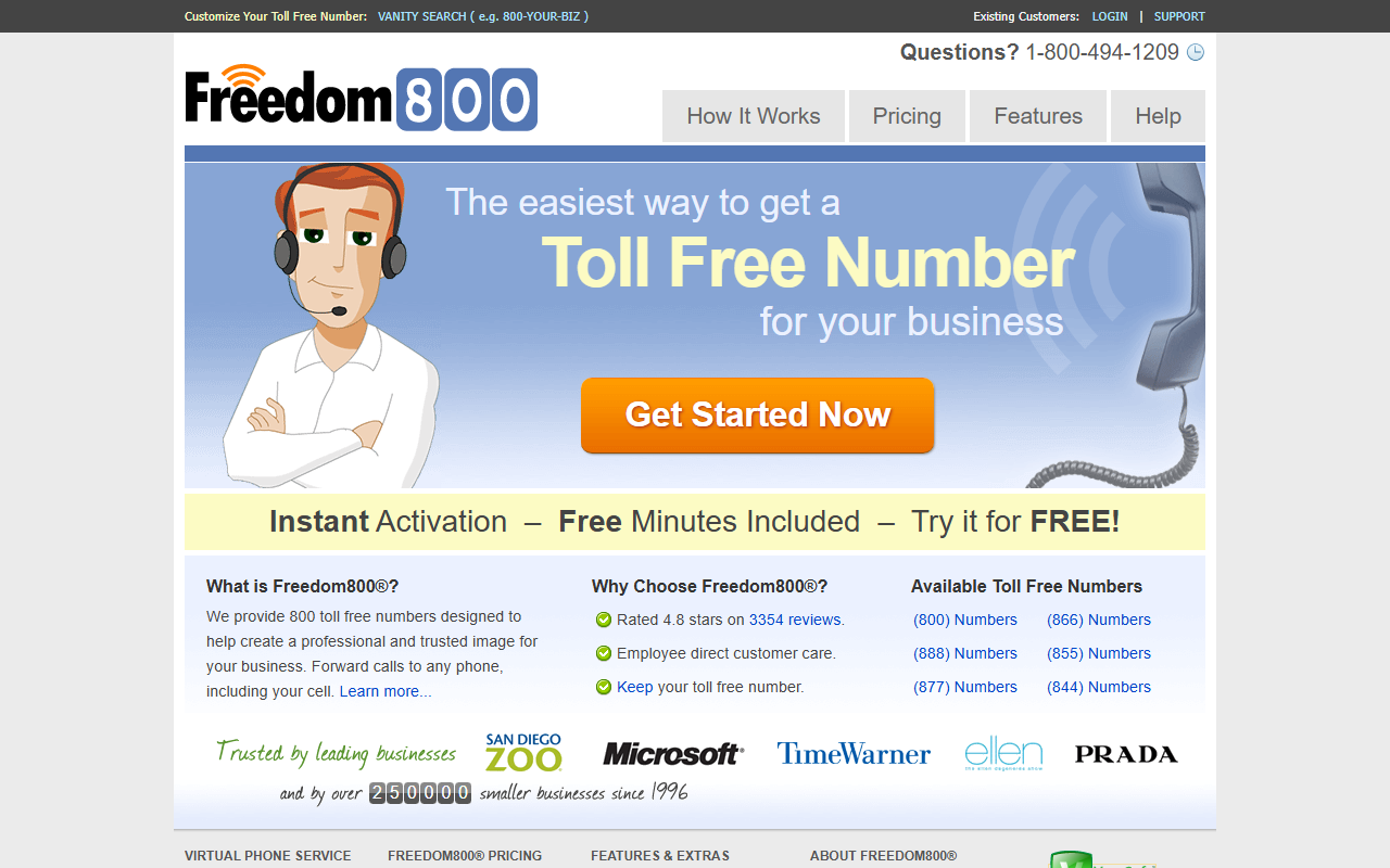 800phoneservice.com screenshot