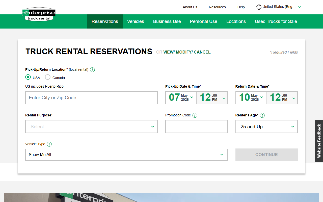 800rentatruck.com screenshot