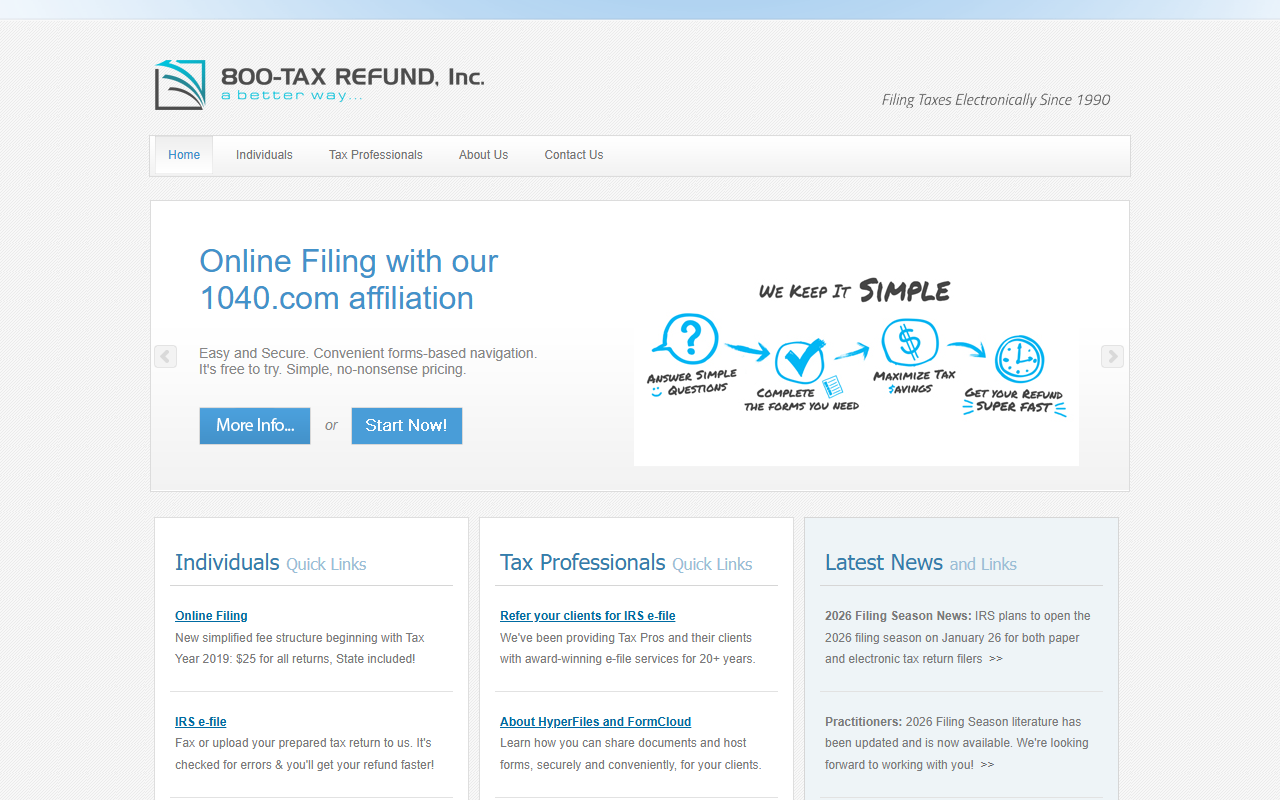 800taxrefund.com screenshot