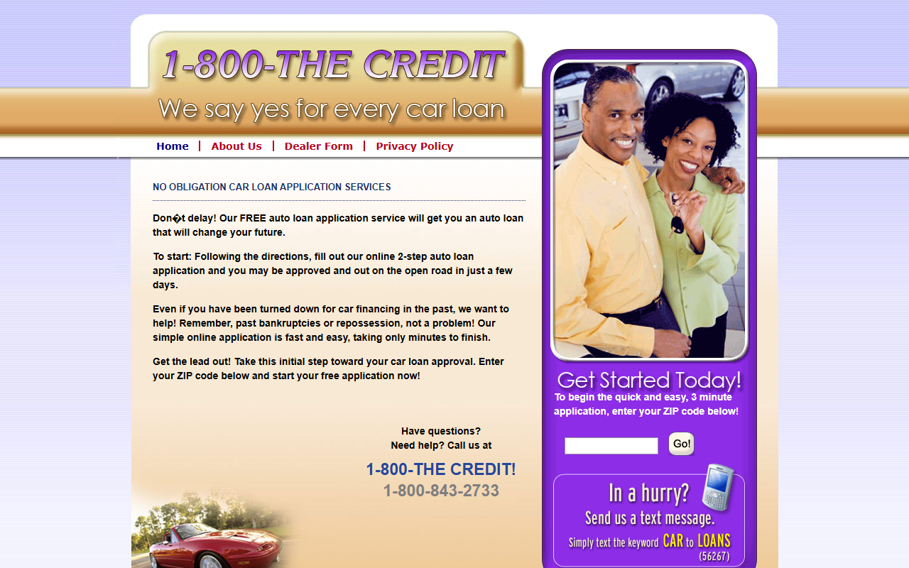 800thecredit.com screenshot