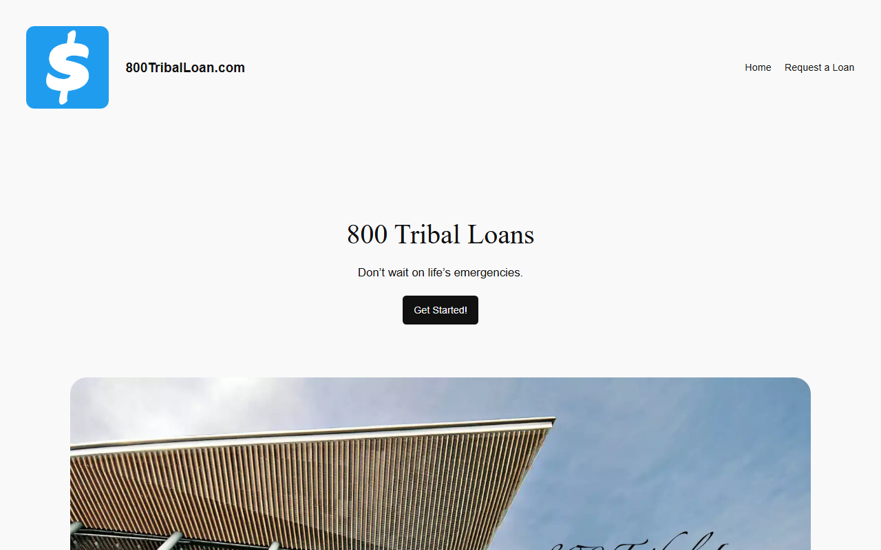 800triballoan.com screenshot