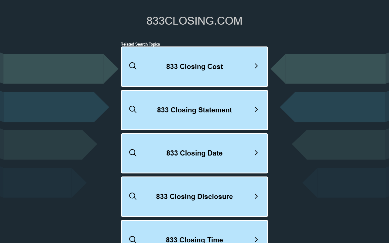 833closing.com screenshot