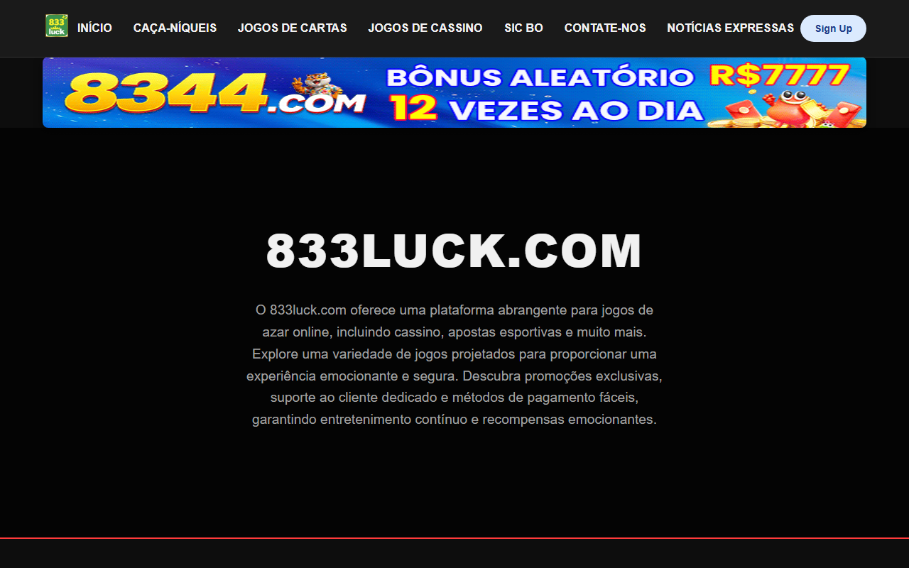 833luckapp.com screenshot