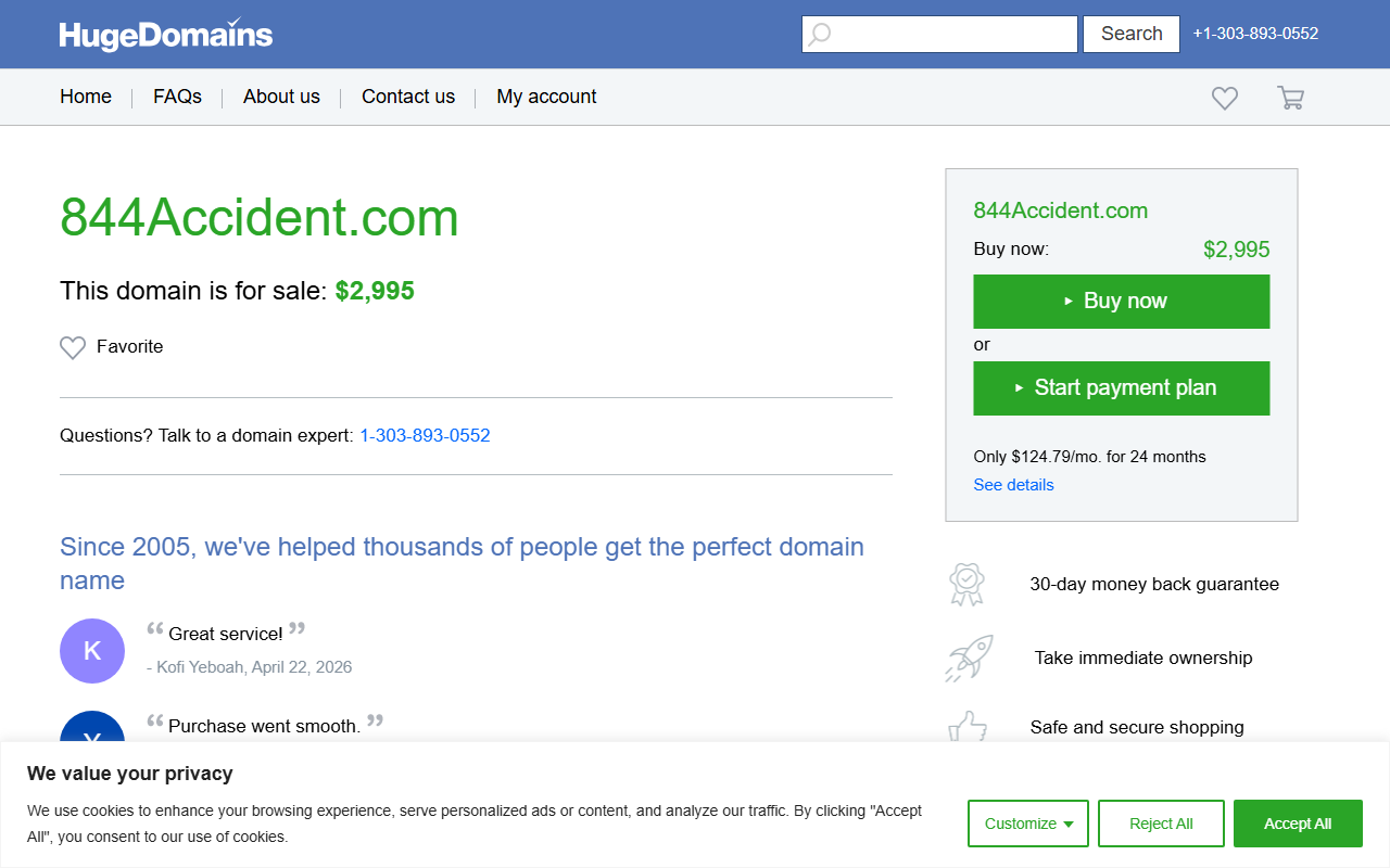 844accident.com screenshot