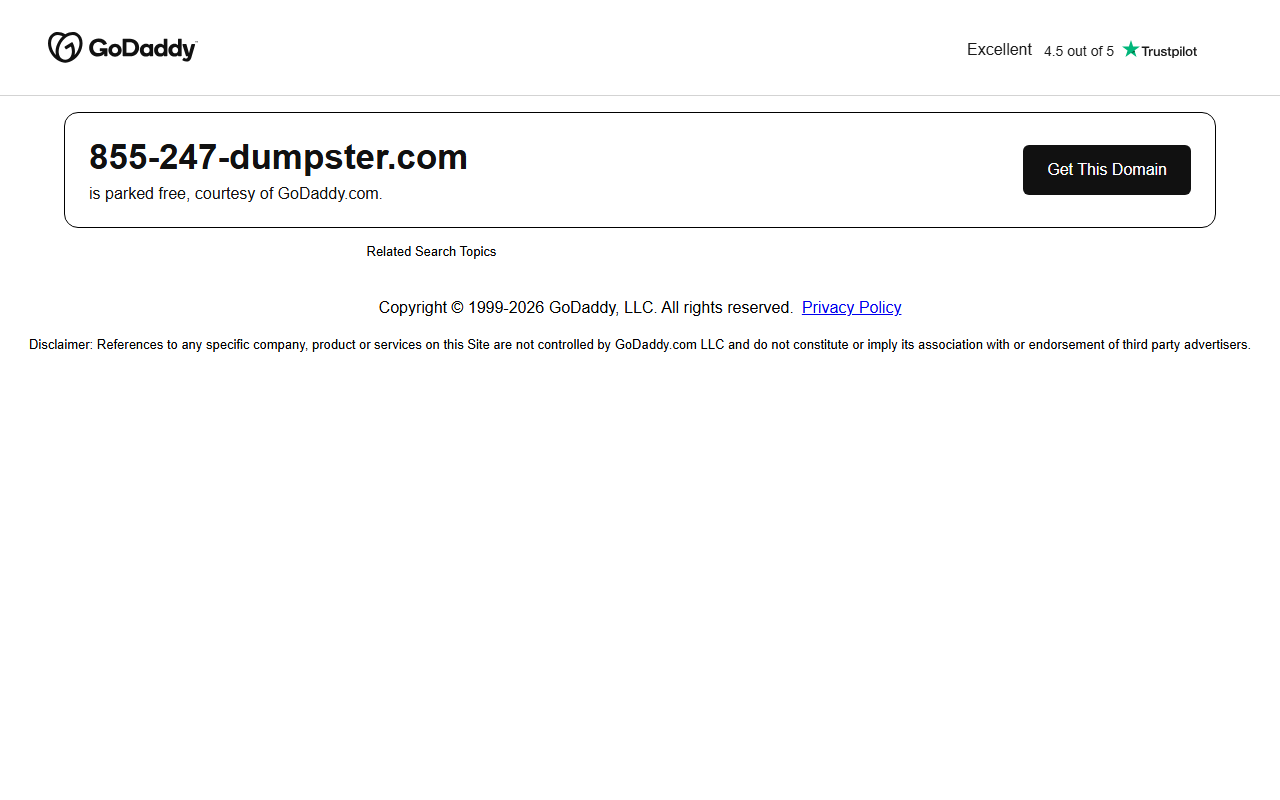 855-247-dumpster.com screenshot