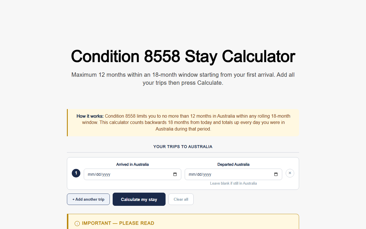 8558calculator.com screenshot