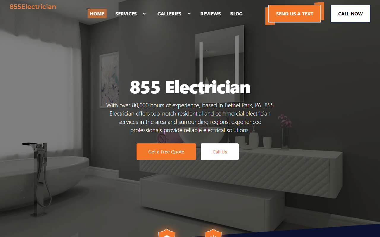 855electrician.com screenshot