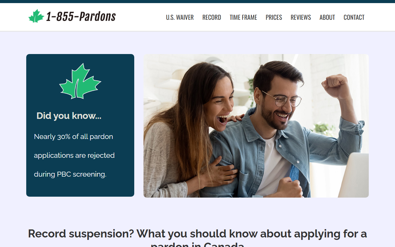 855pardons.com screenshot