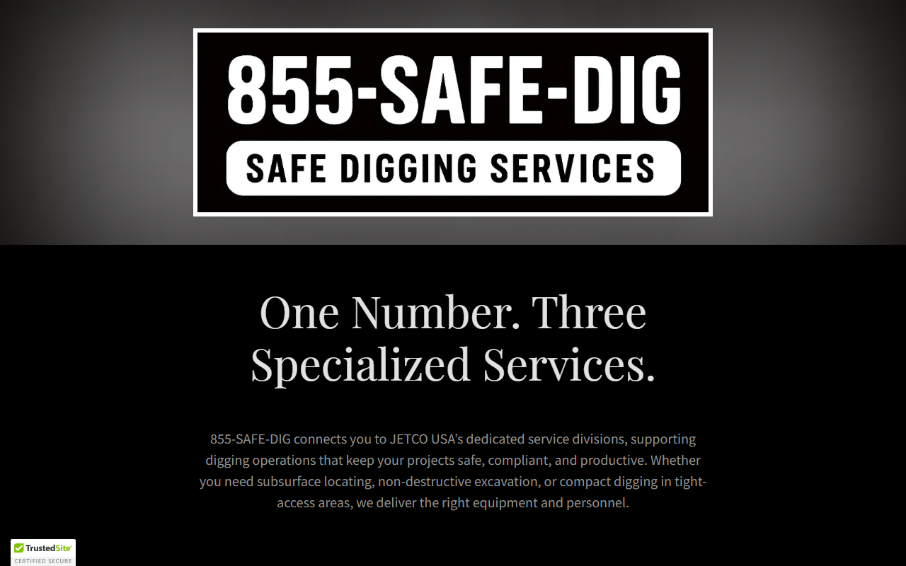 855safedig.com screenshot