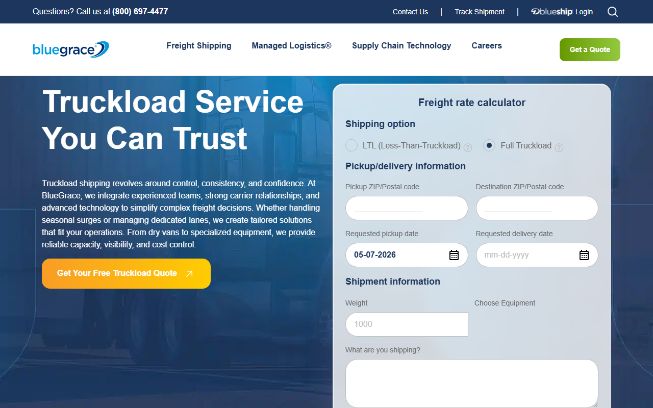 855truckload.com screenshot