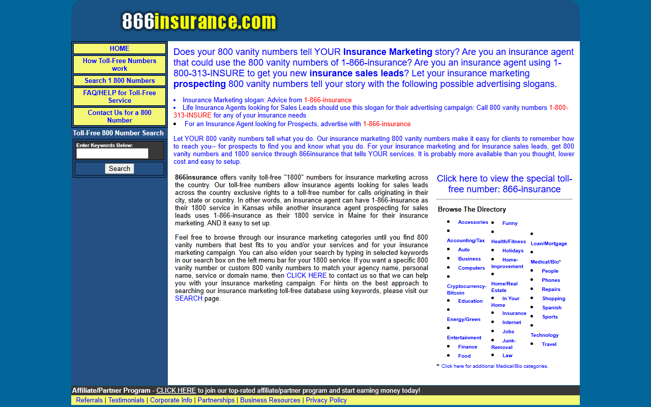 866insurance.com screenshot