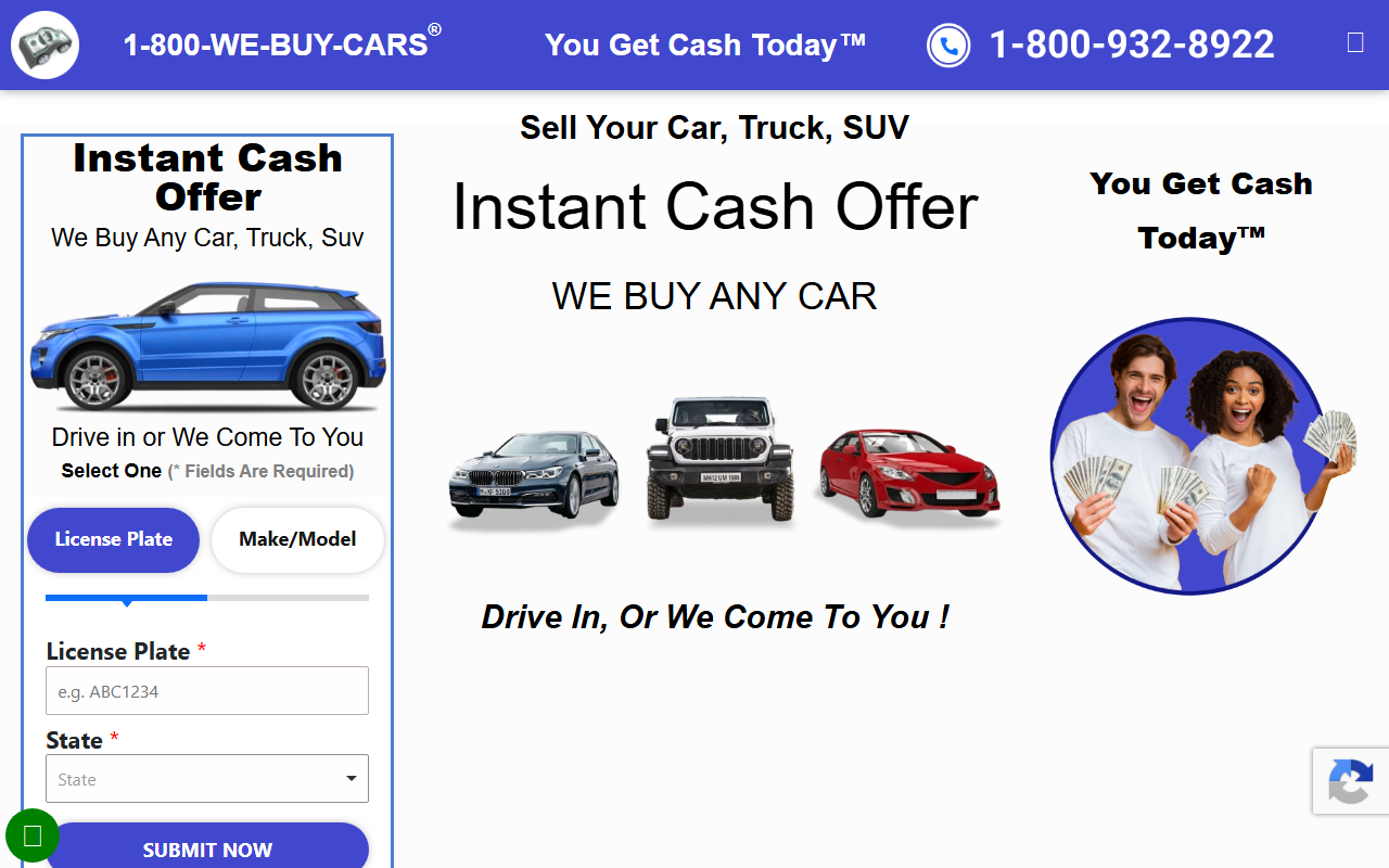 866sellmycar.com screenshot