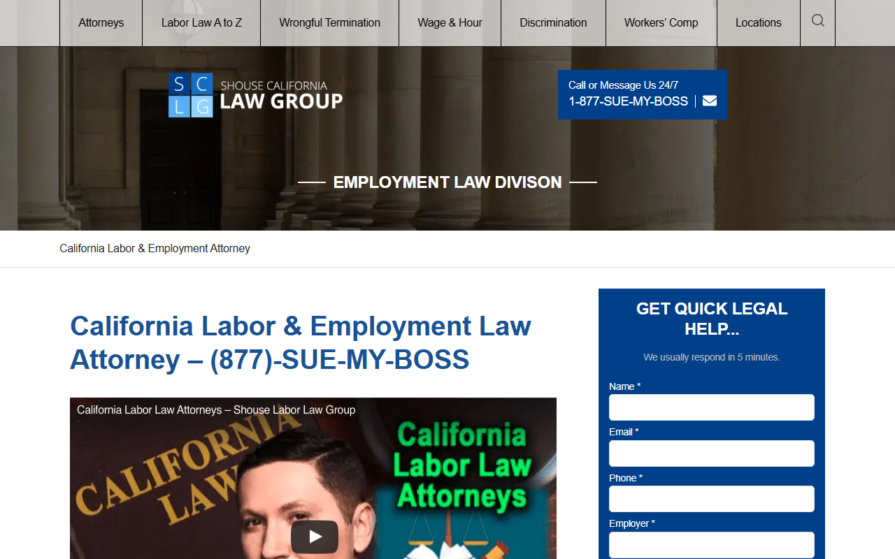 877-sue-my-boss.com screenshot