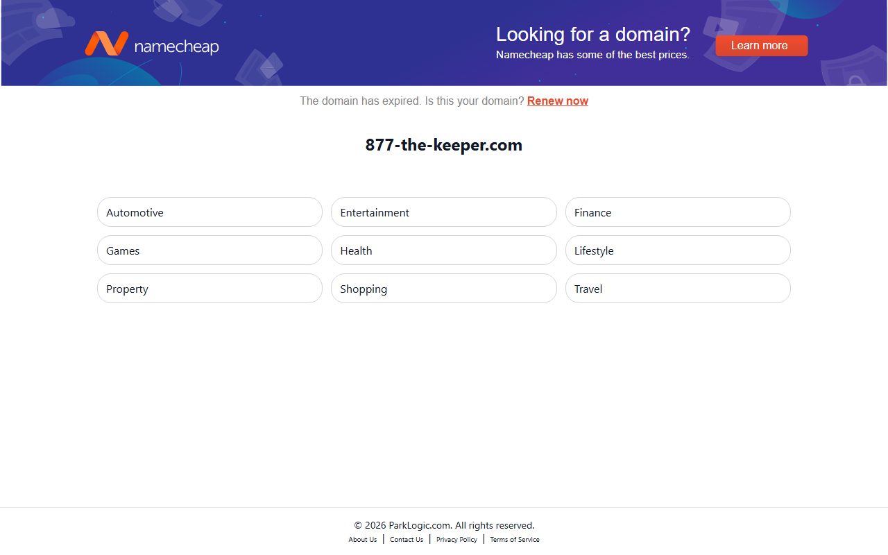 877-the-keeper.com screenshot