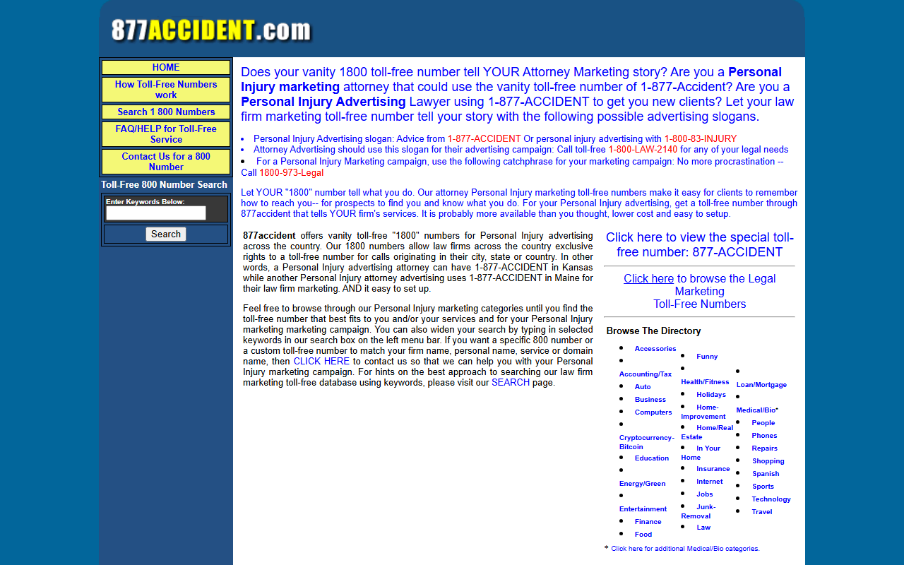 877accident.com screenshot