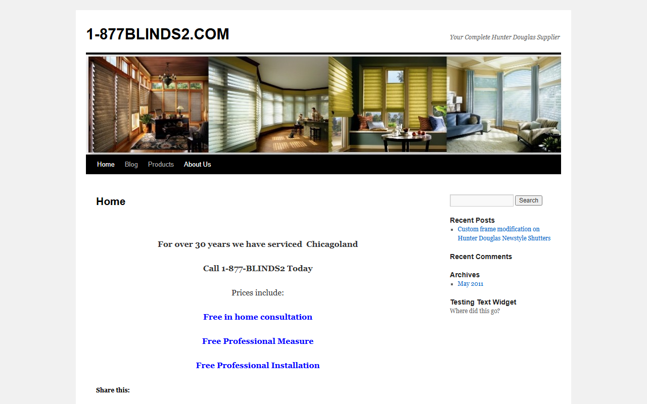 877blinds2.com screenshot