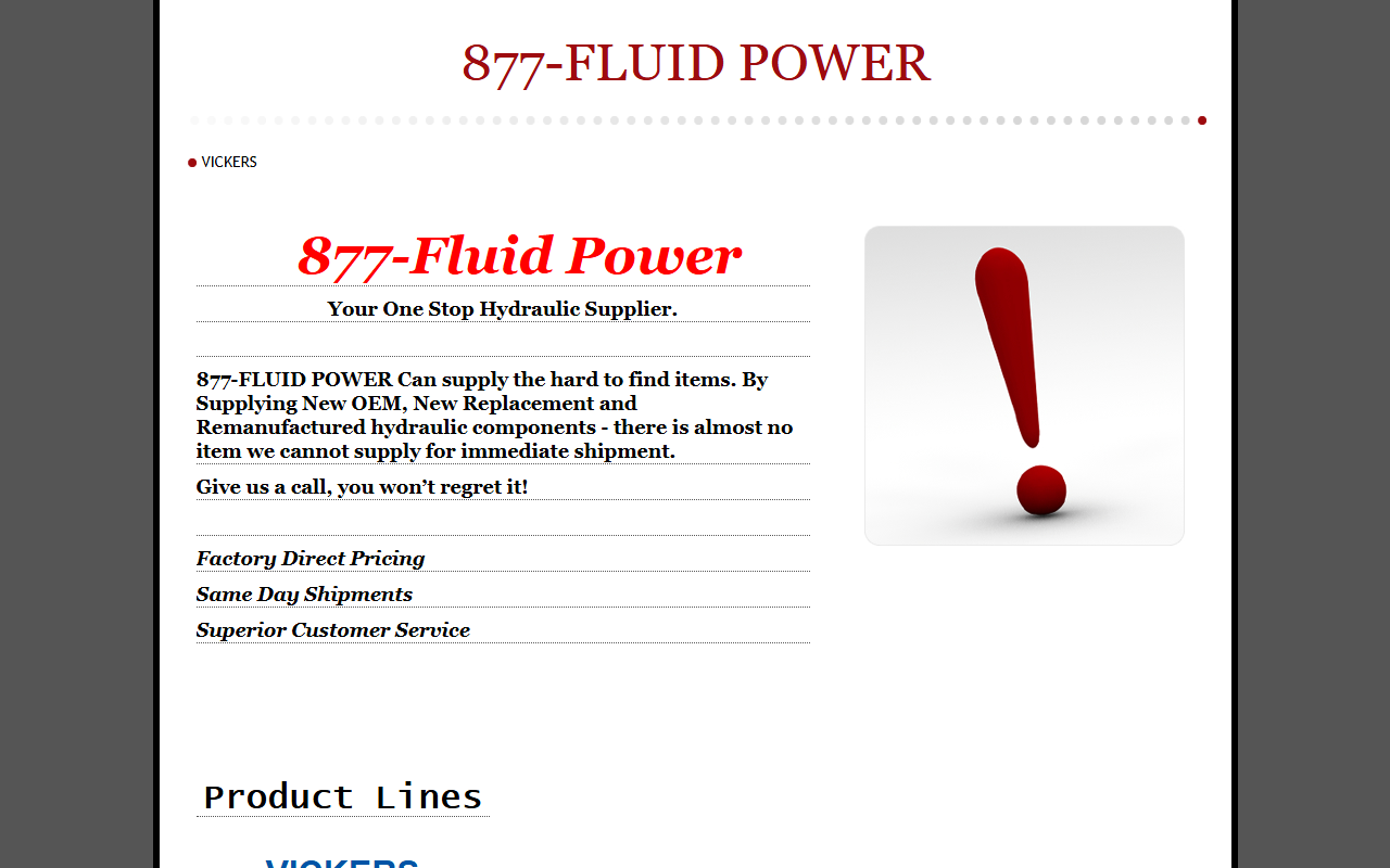 877fluidpower.com screenshot