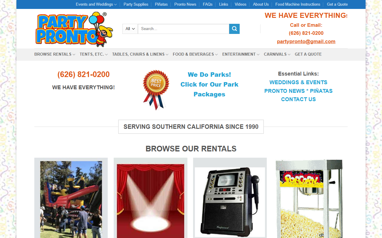 877parties.com screenshot