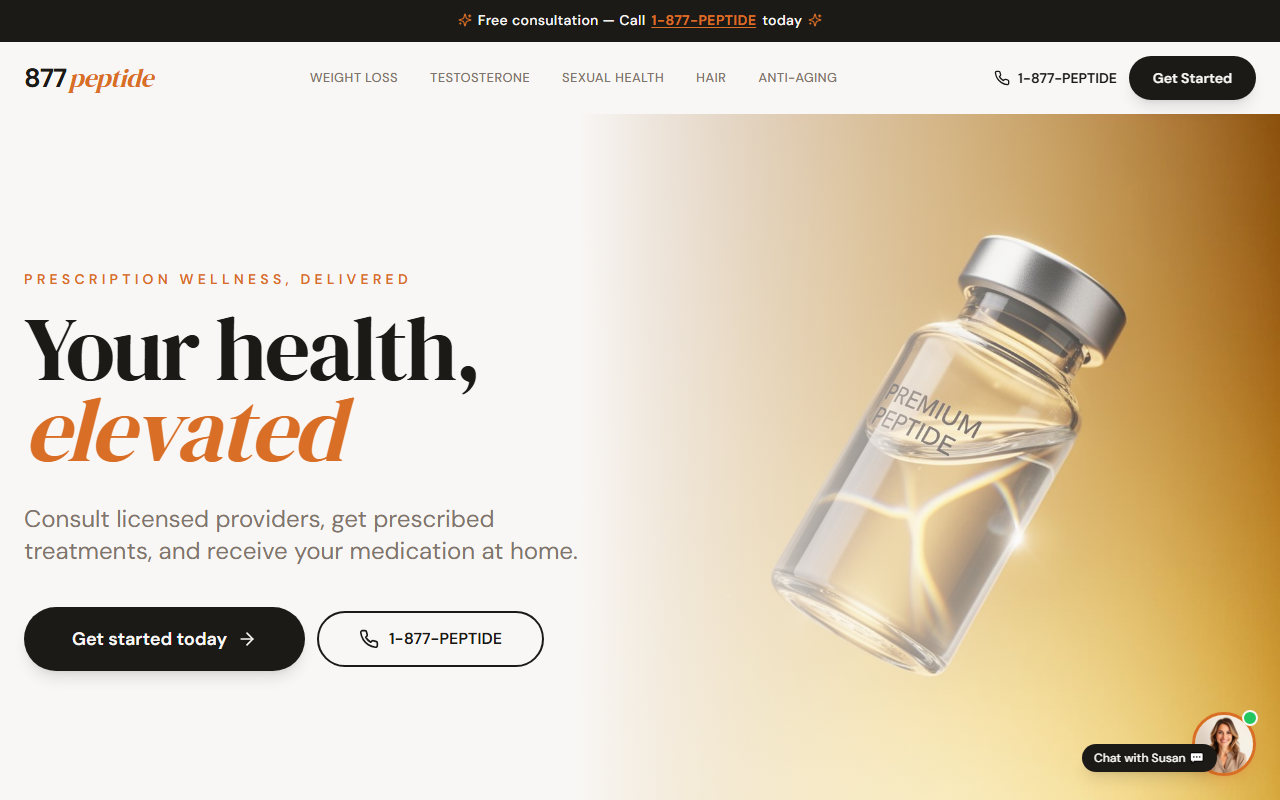 877peptide.com screenshot