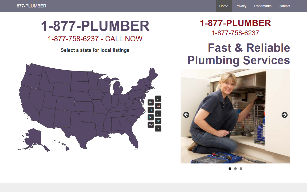 877plumber.com screenshot