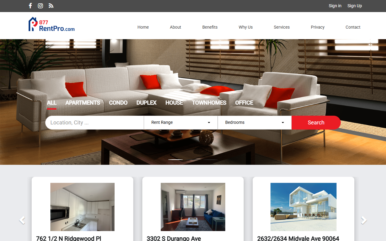 877rentpro.com screenshot