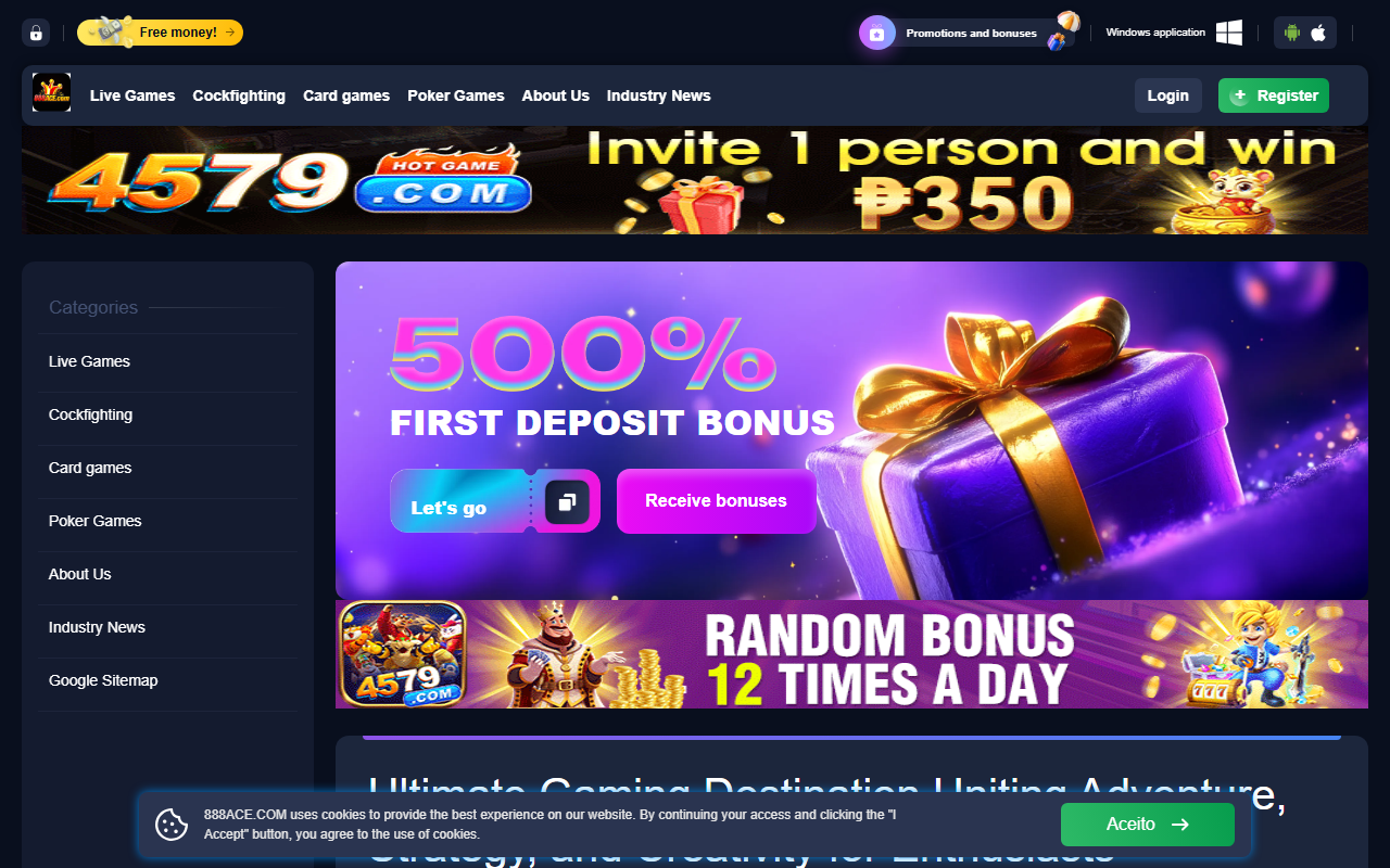 888aceapplogin.com screenshot