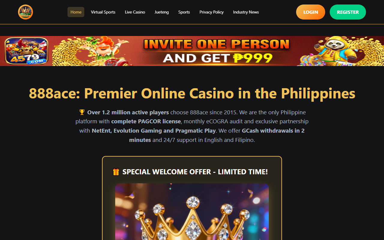 888acelogin.com screenshot