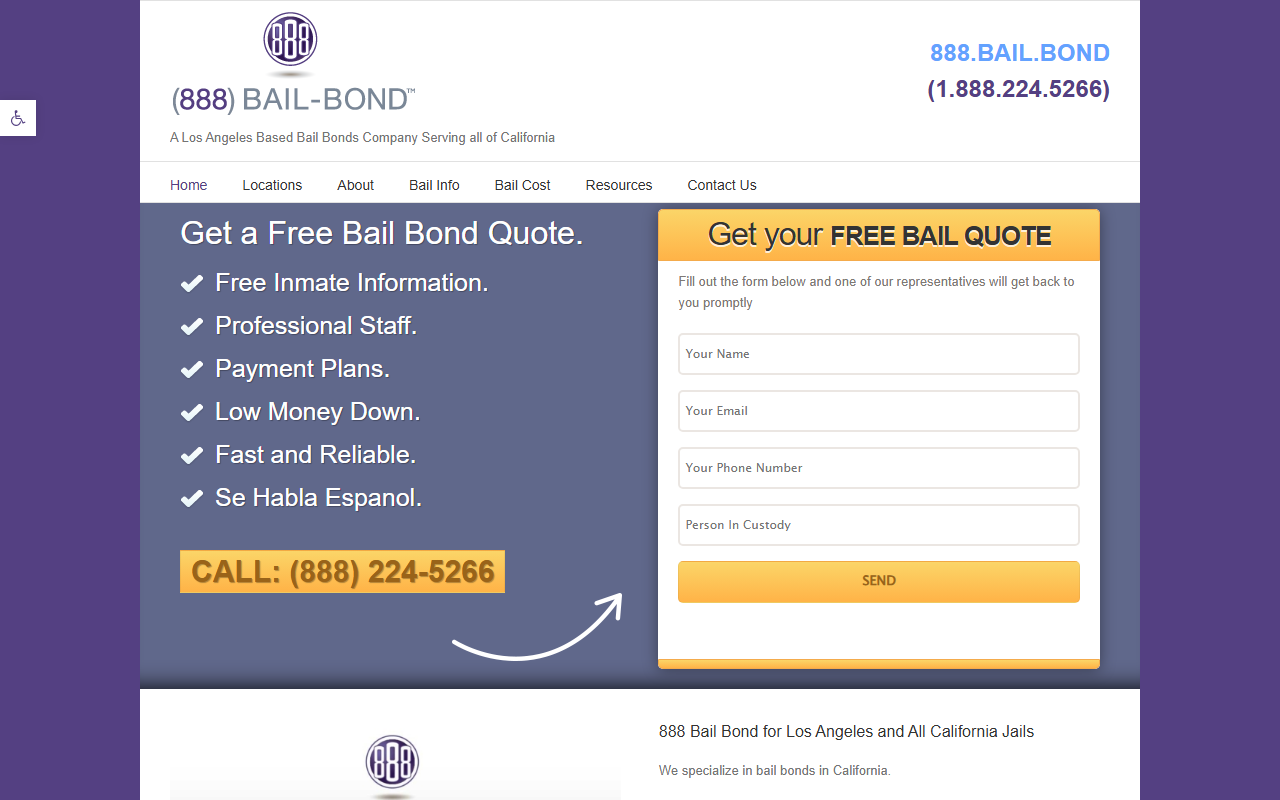 888bailbonds.com screenshot