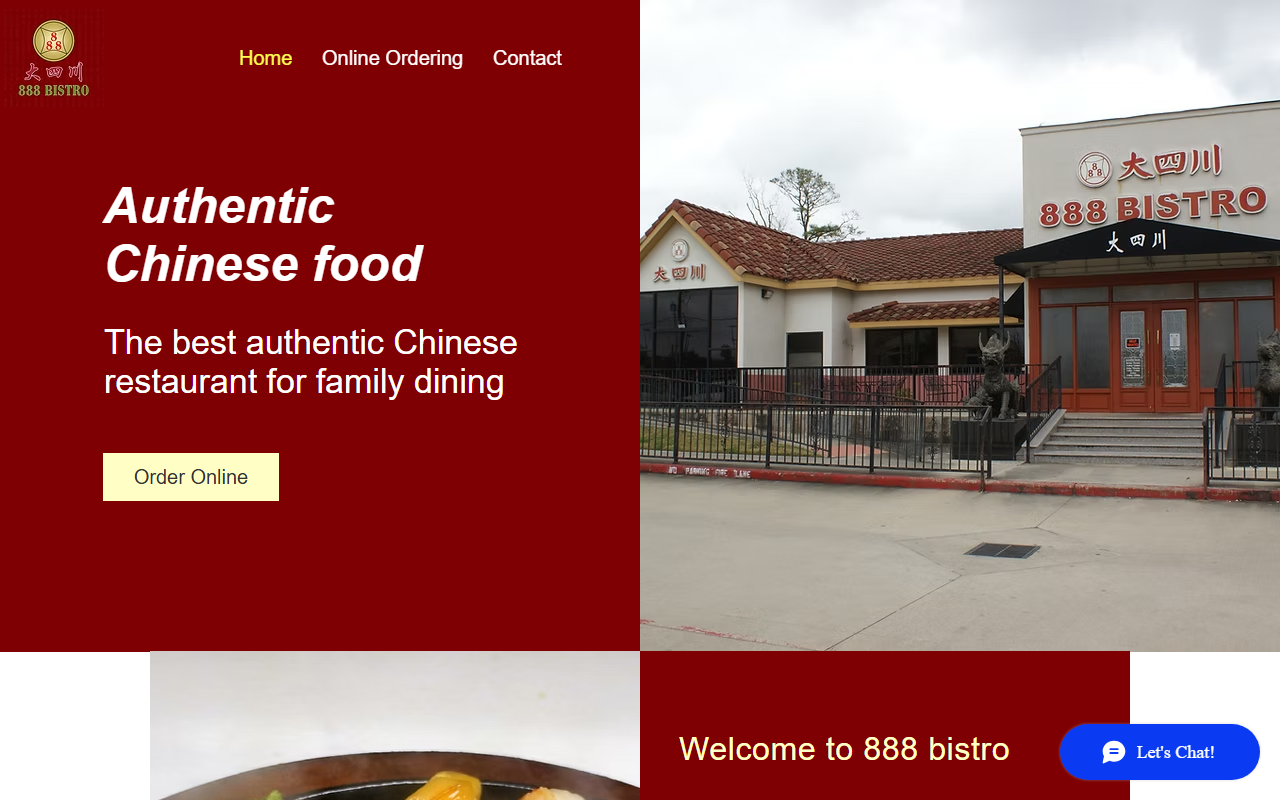 888bistrotx.com screenshot