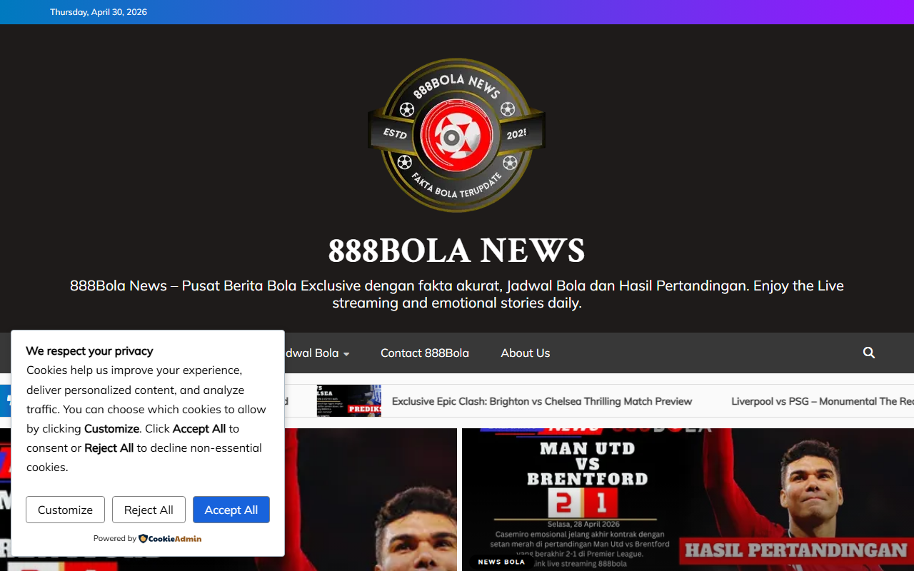 888bolanews.com screenshot