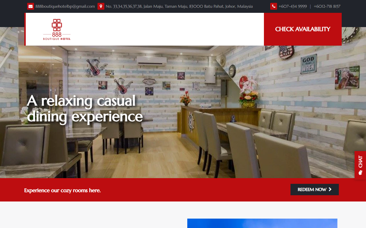 888boutiquehotel.com screenshot
