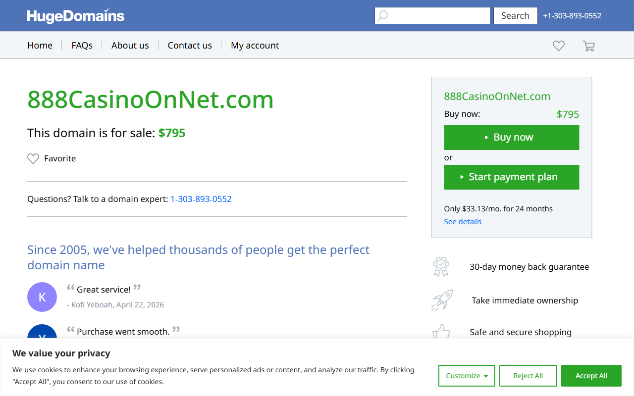 888casinoonnet.com screenshot