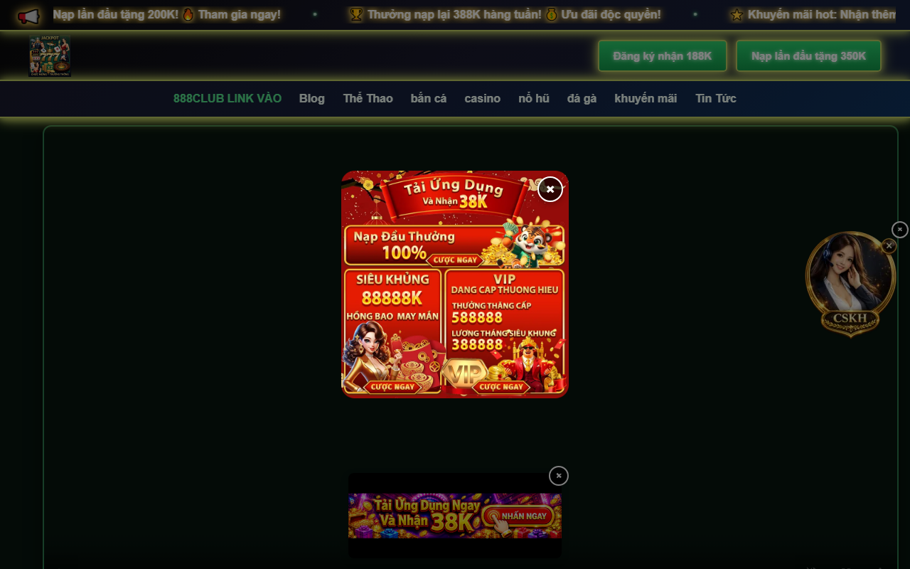 888clublinkvip.com screenshot