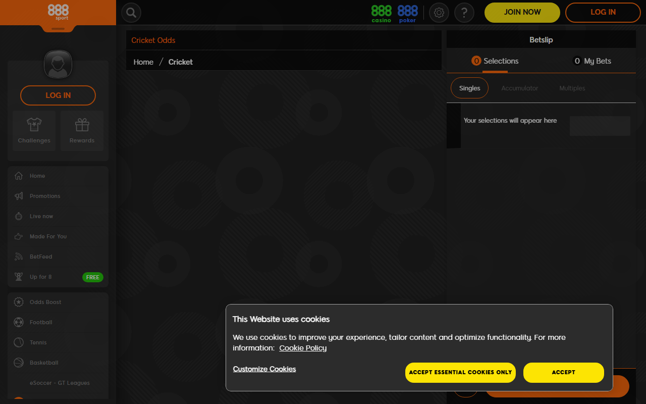 888cricket.com screenshot